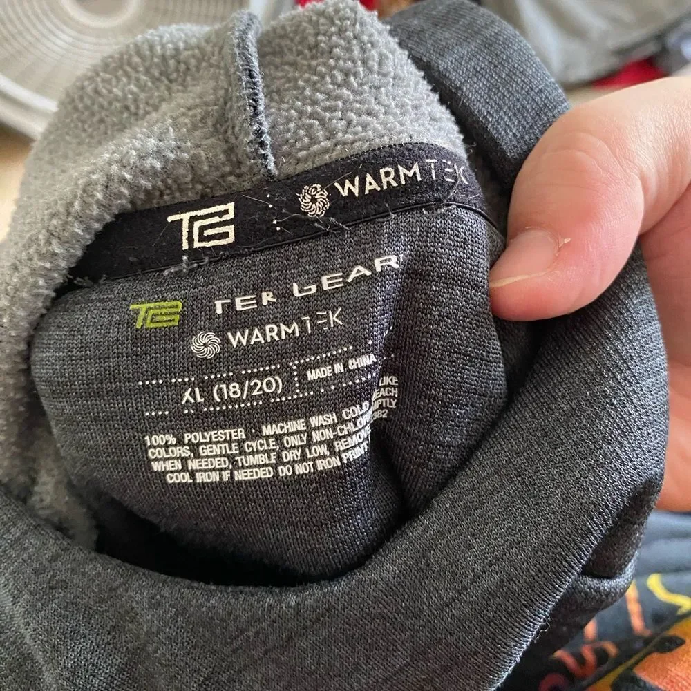 Boys Gray Tek Gear Basketball Hoodie Sweatshirt